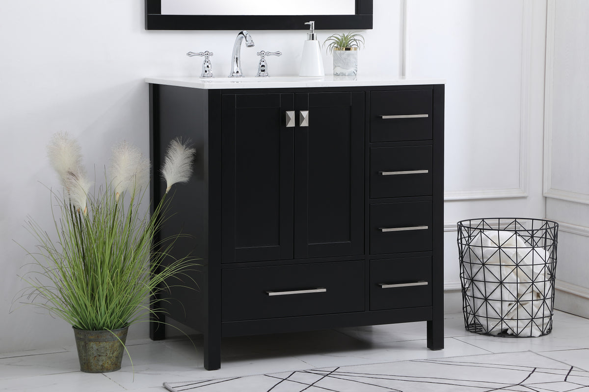 32 inch Single Bathroom Vanity in Black