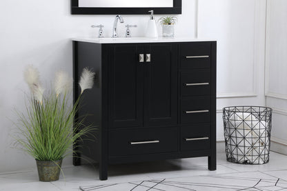 32 inch Single Bathroom Vanity in Black