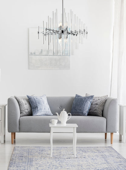 Sienna 27 inch crystal rod pendant in chrome