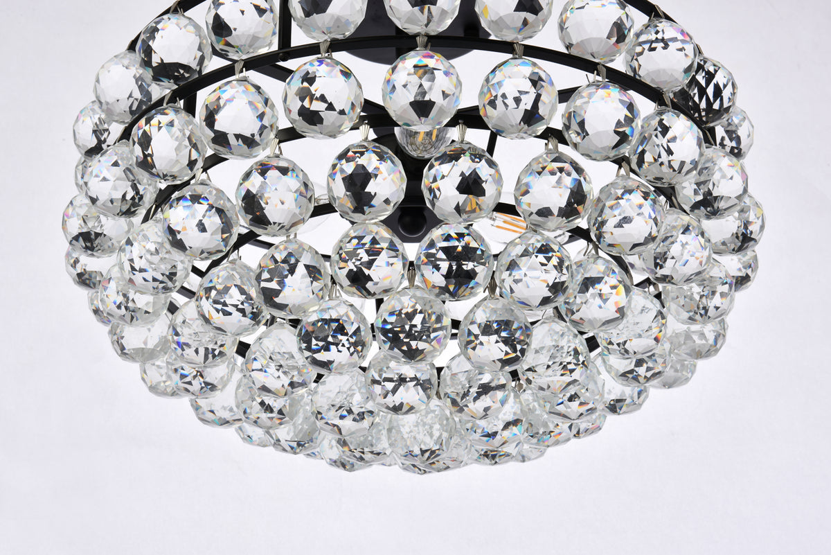 Savannah 16 inch flush mount in black