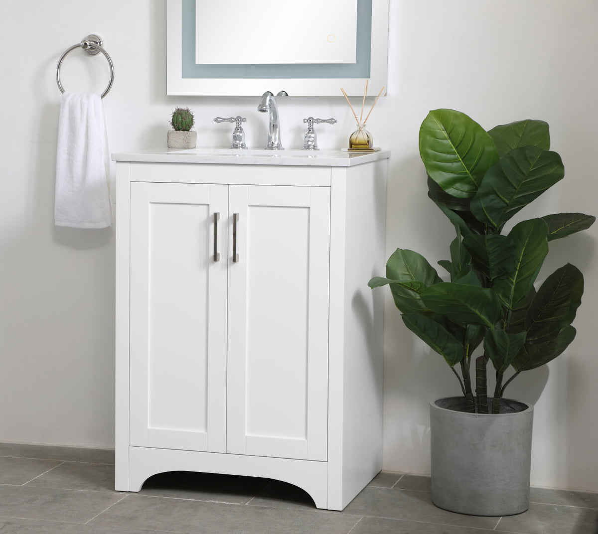 24 inch Single Bathroom Vanity in White