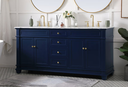 72 inch Double Bathroom Vanity set in Blue