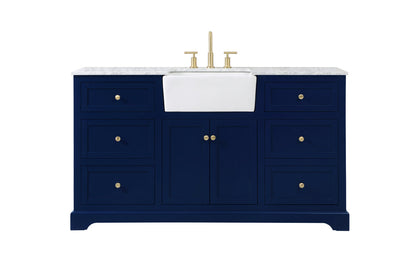 60 inch Single bathroom vanity in blue