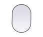 Metal Frame Oval Mirror 24x36 Inch in Black