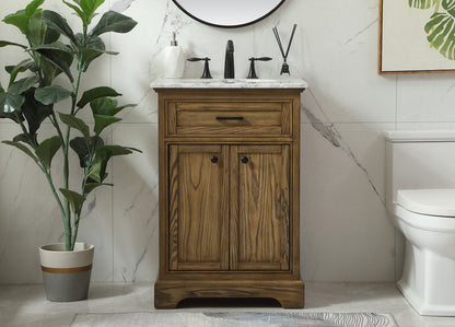 24 inch Single bathroom vanity in driftwood