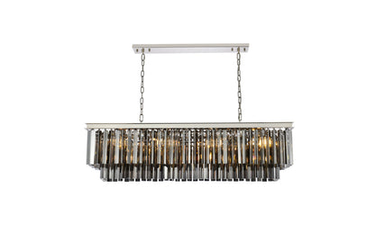 Sydney 12 light polished nickel Chandelier Silver Shade (Grey) Royal Cut Crystal