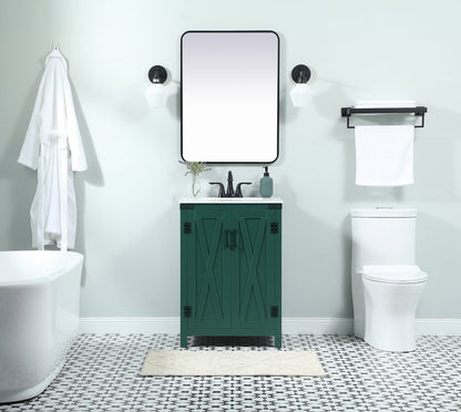 24 inch Single bathroom vanity in green