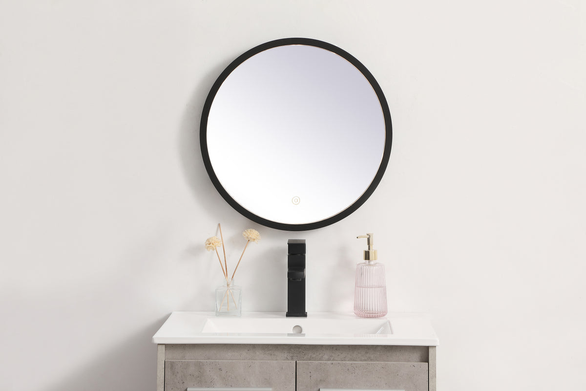 Pier 18 inch LED mirror with adjustable color temperature 3000K/4200K/6400K in black
