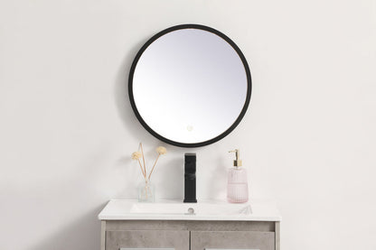 Pier 18 inch LED mirror with adjustable color temperature 3000K/4200K/6400K in black