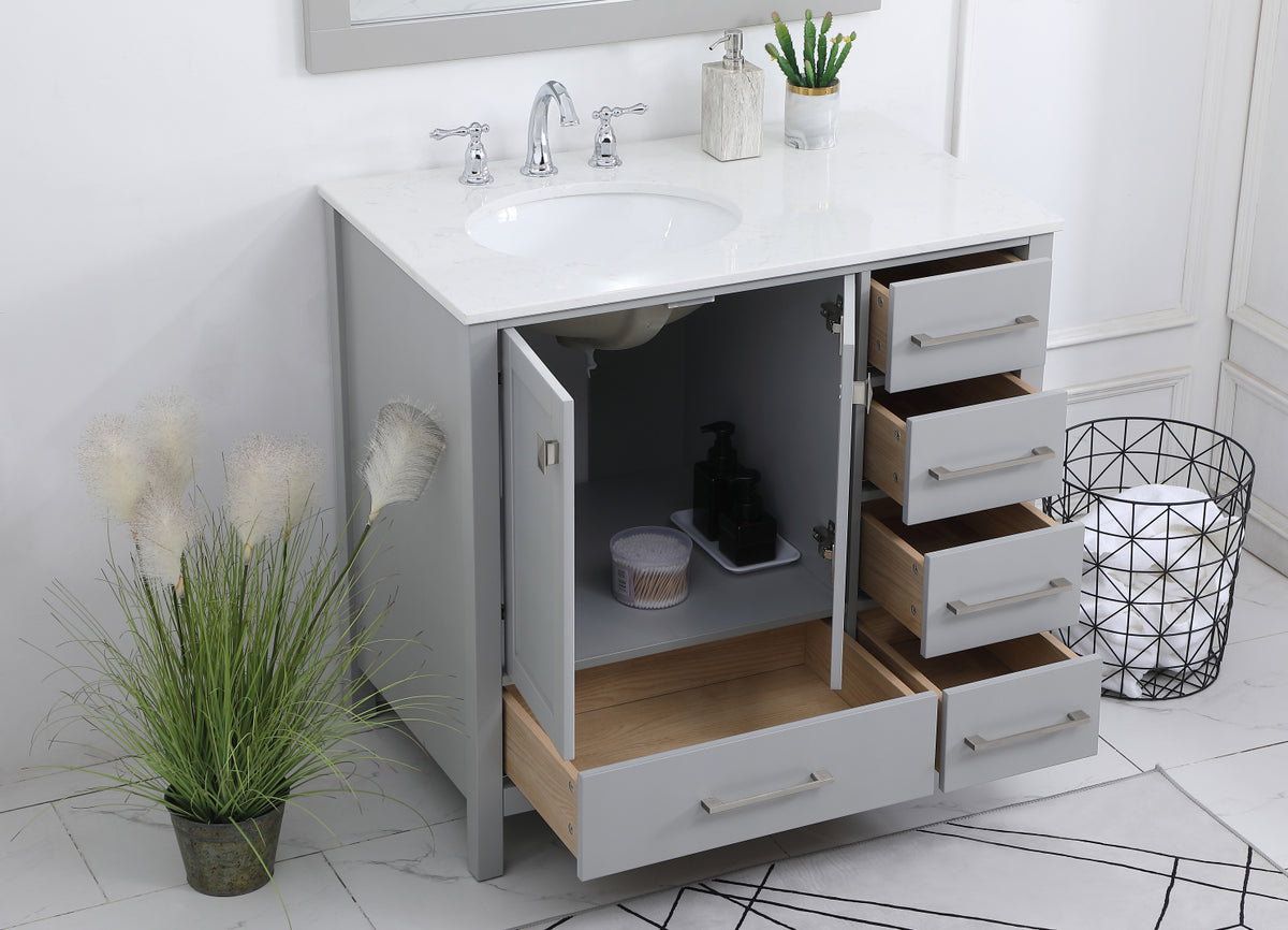 36 inch Single Bathroom Vanity in Gray