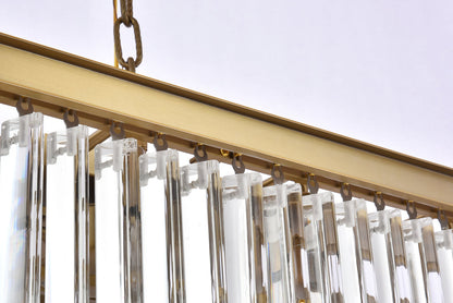 Sydney 40 inch rectangle crystal chandelier in satin gold