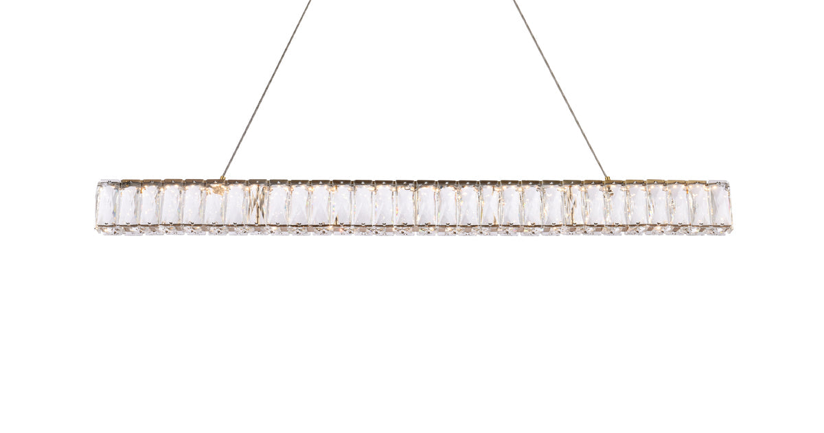 Monroe 38 inch LED linear pendant in gold