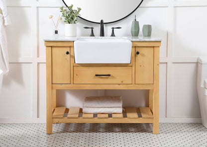42 inch Single bathroom vanity in natural wood