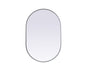 Metal Frame Oval Mirror 24x36 Inch in Silver
