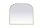 Metal Frame Arch Mirror 42x38 Inch in Brass