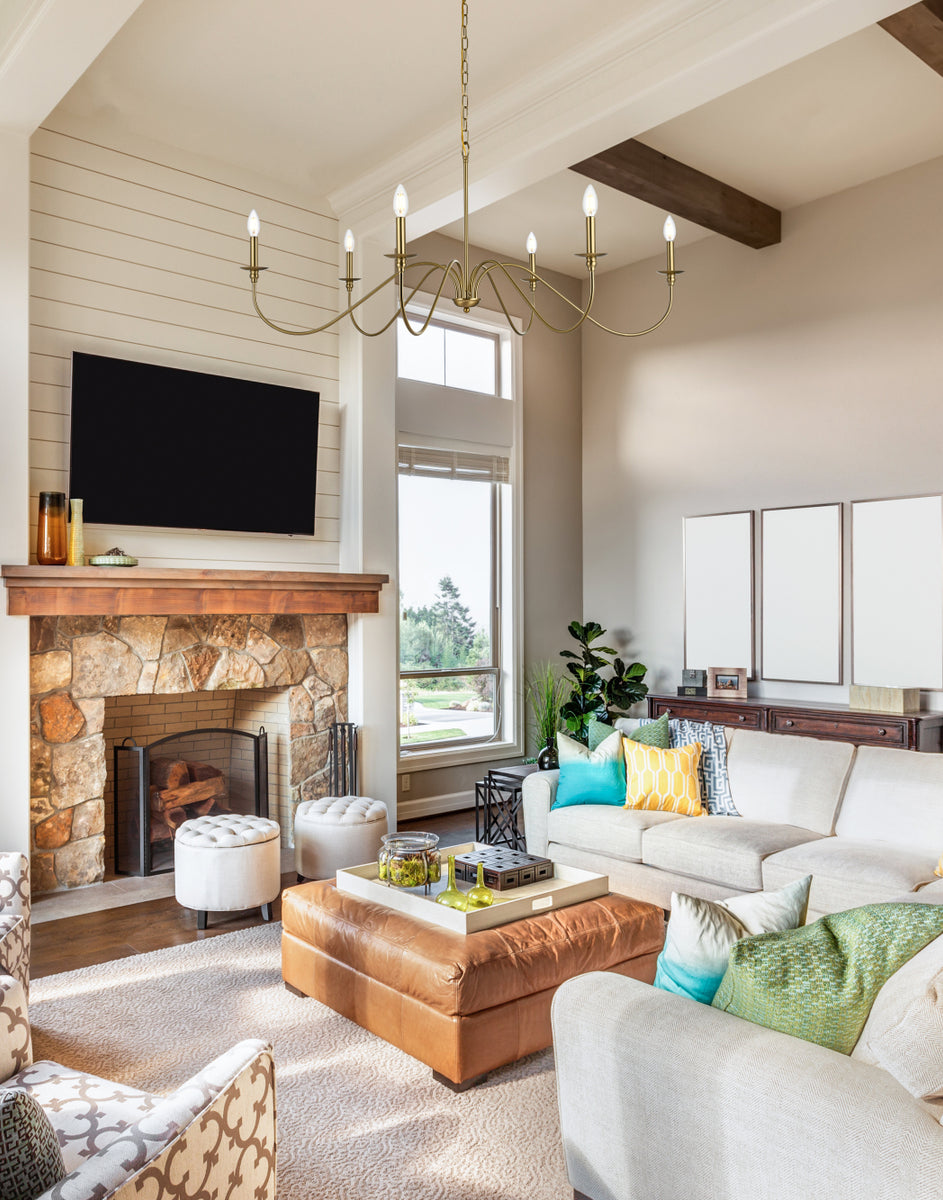 Rohan 48 inch chandelier in Satin Gold