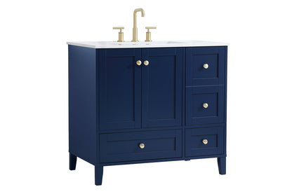 36 inch Single Bathroom Vanity in Blue