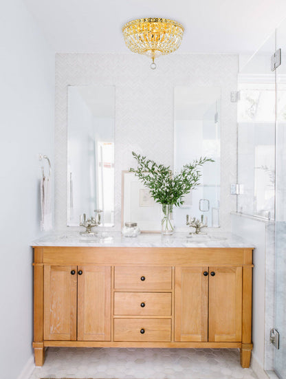 Tranquil 6 light Gold Flush Mount Clear Royal Cut Crystal