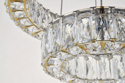 Monroe Integrated LED chip light gold Pendant Clear Royal Cut Crystal