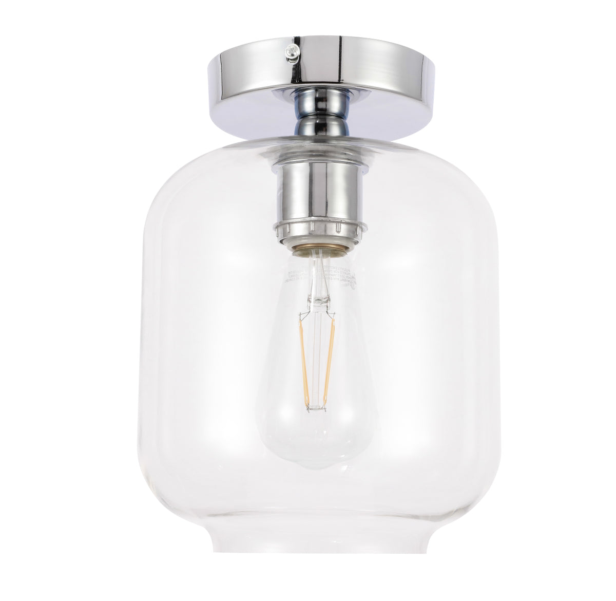 Collier 1 light Chrome and Clear glass Flush mount