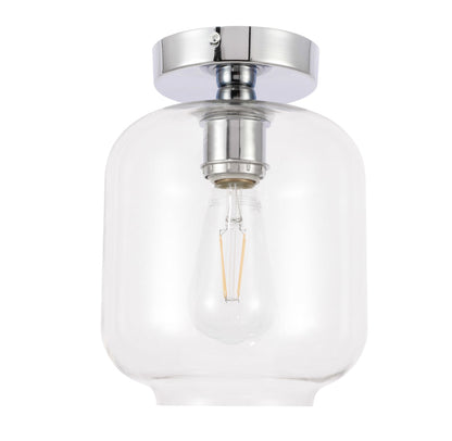 Collier 1 light Chrome and Clear glass Flush mount