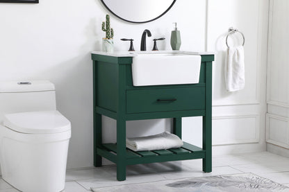 30 inch Single bathroom vanity in green