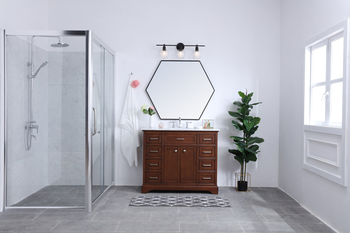 Collier 3 light Black and Clear glass Wall sconce