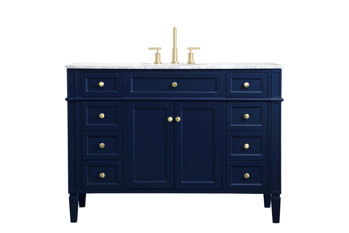 48 inch Single bathroom vanity in blue