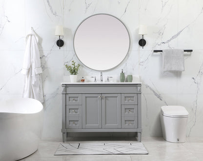48 inch Single bathroom vanity in grey with backsplash