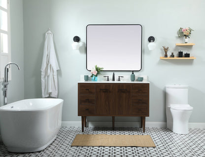 48 inch Single bathroom vanity in walnut with backsplash