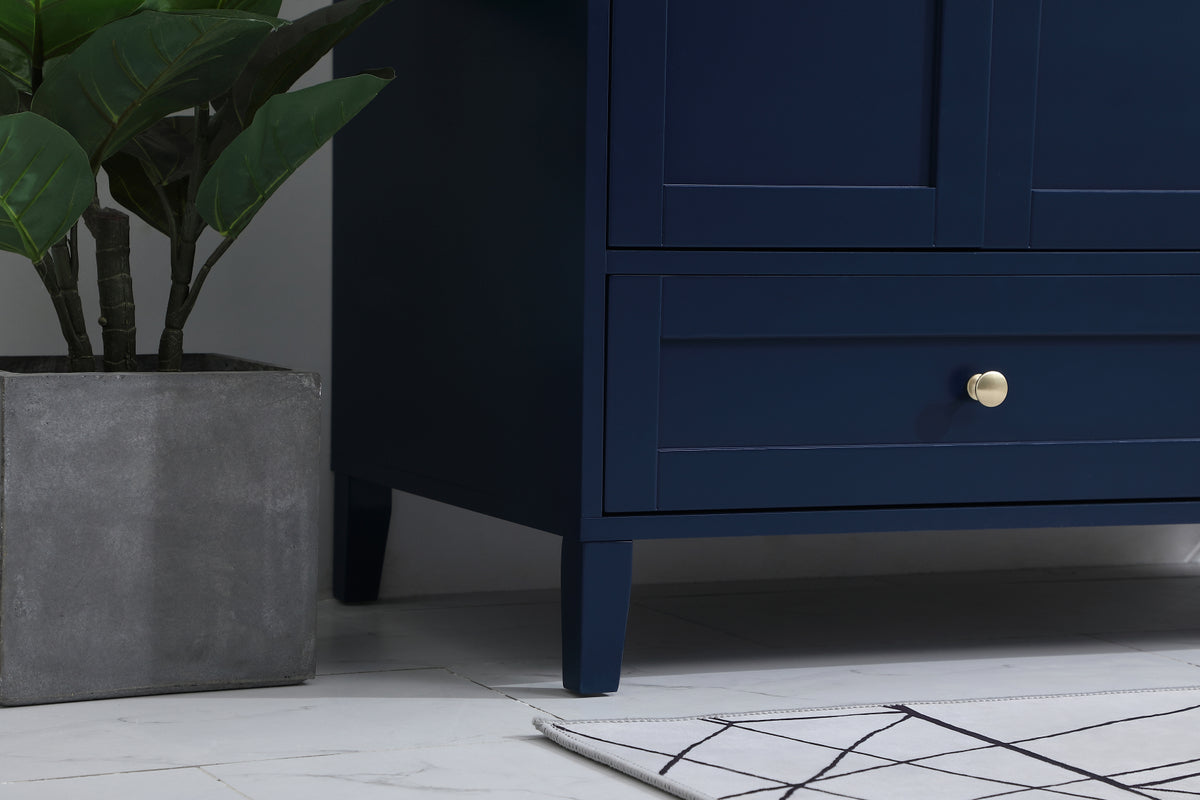 42 inch Single Bathroom Vanity in Blue with Backsplash