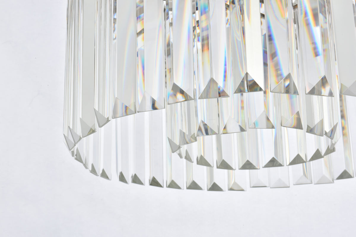 Sydney 6 light polished nickel Pendant Clear Royal Cut Crystal