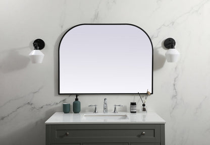 Metal Frame Arch Mirror 40x30 Inch in Black