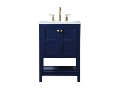 24 inch Single bathroom vanity in blue