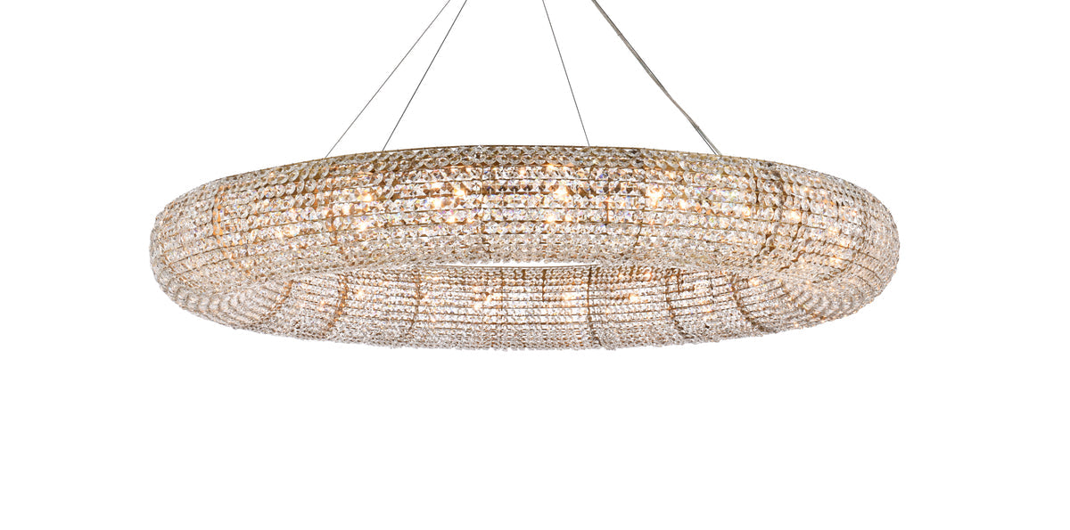 Paris 24 light Brass Chandelier Clear Royal Cut Crystal