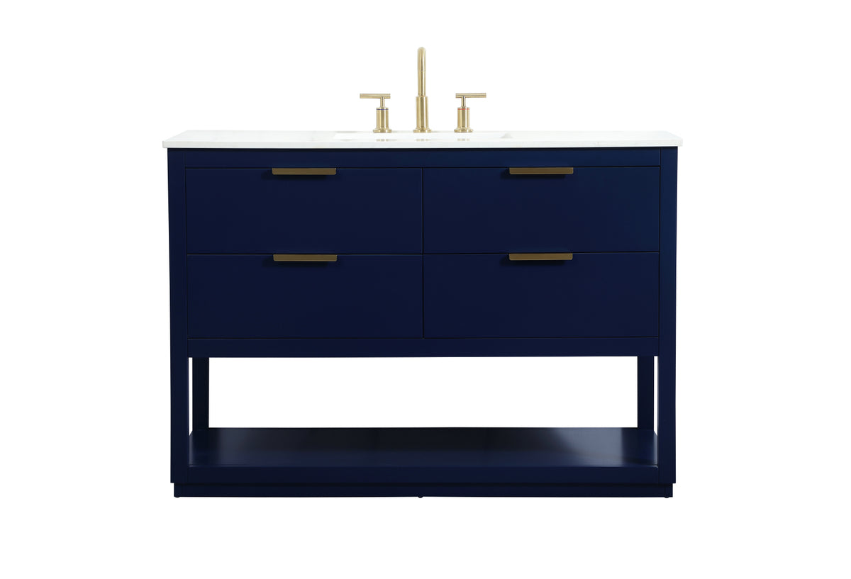 48 inch Single bathroom vanity in blue