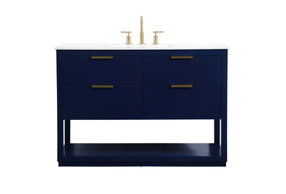 48 inch Single bathroom vanity in blue