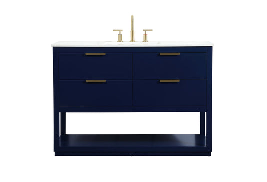 48 inch Single bathroom vanity in blue