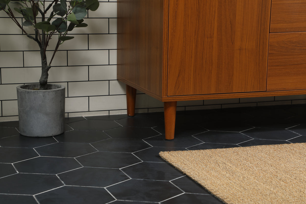 42 inch bathroom vanity in Teak with backsplash