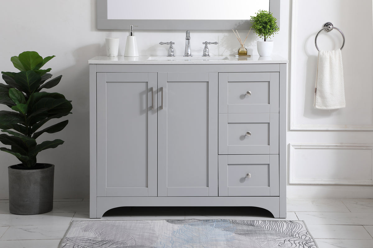 42 inch Single Bathroom Vanity in Grey
