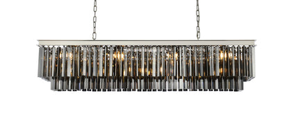 Sydney 12 light polished nickel Chandelier Silver Shade (Grey) Royal Cut Crystal
