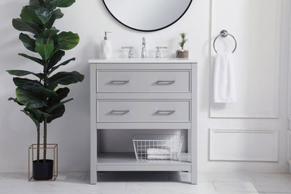 30 inch Single Bathroom Vanity in Grey