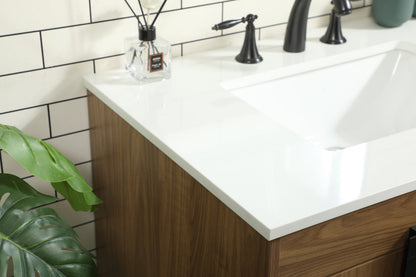 32 inch Single bathroom vanity in walnut brown