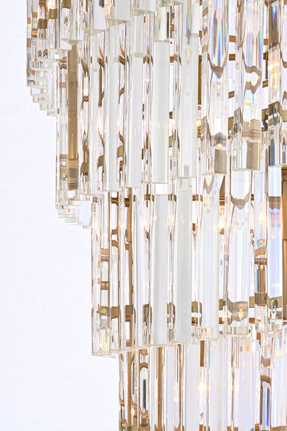 Sydney 48 inch spiral crystal chandelier in satin gold