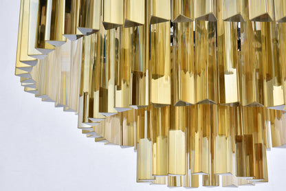 Sydney 9 light Matte Black Chandelier Golden Teak (Smoky) Royal Cut Crystal