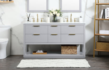 60 inch Single bathroom vanity in grey