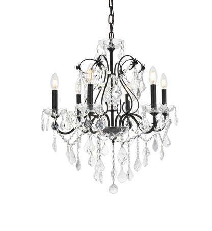 St. Francis 6 light Dark Bronze Chandelier Clear Royal Cut Crystal