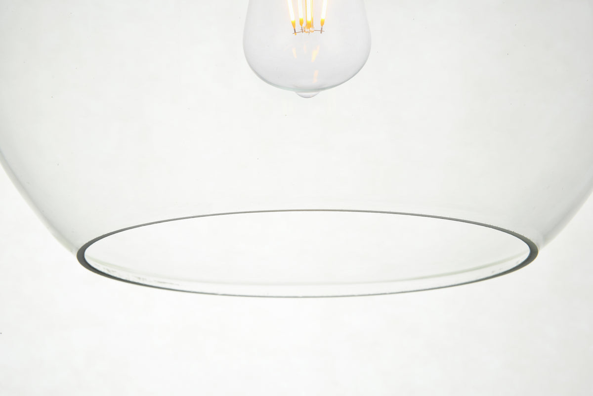 Baxter 1 Light Black Pendant With Clear Glass