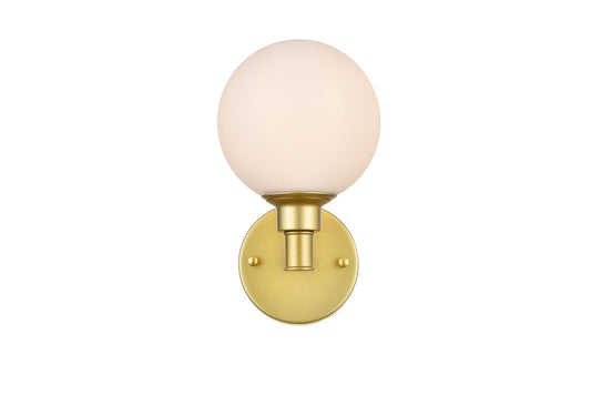Cordelia 1 light Brass and frosted white Bath Sconce