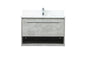 30 inch Single bathroom vanity in concrete grey with backsplash